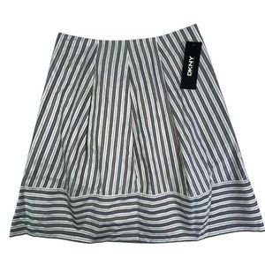 NEW DKNY Pin Stripe Silk Skirt Gray White Size 2 28" Waist Office Siren $195